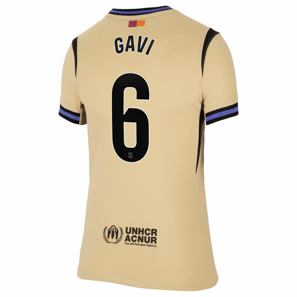 Gavi Barcelona Women's 2025/26 Away Stadium Replica Jersey Gold