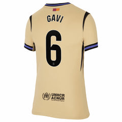 Gavi Barcelona Women's 2025/26 Away Stadium Replica Jersey Gold