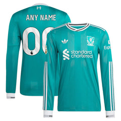 Liverpool 2025/26 Third Long Sleeve Custom Jersey Green shop