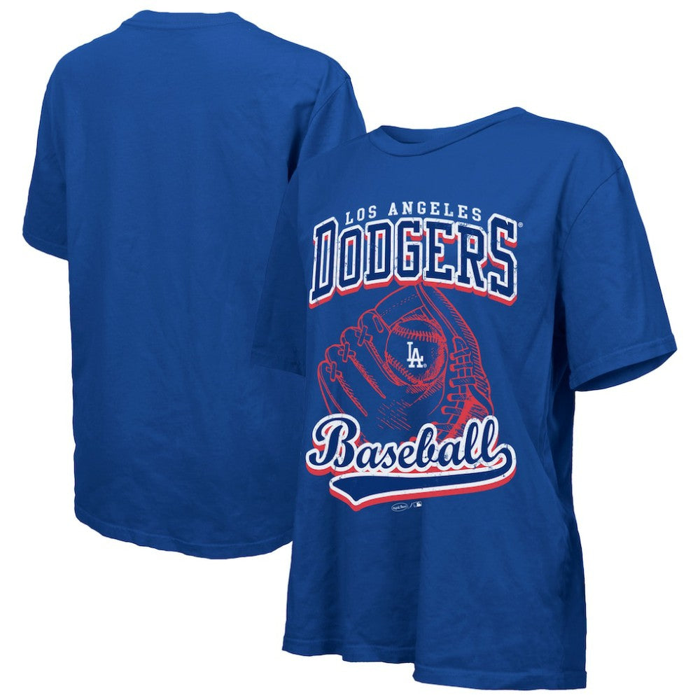 Los Angeles Dodgers Majestic Threads Women's Oversized First Base T-Shirt - Royal T-shirts