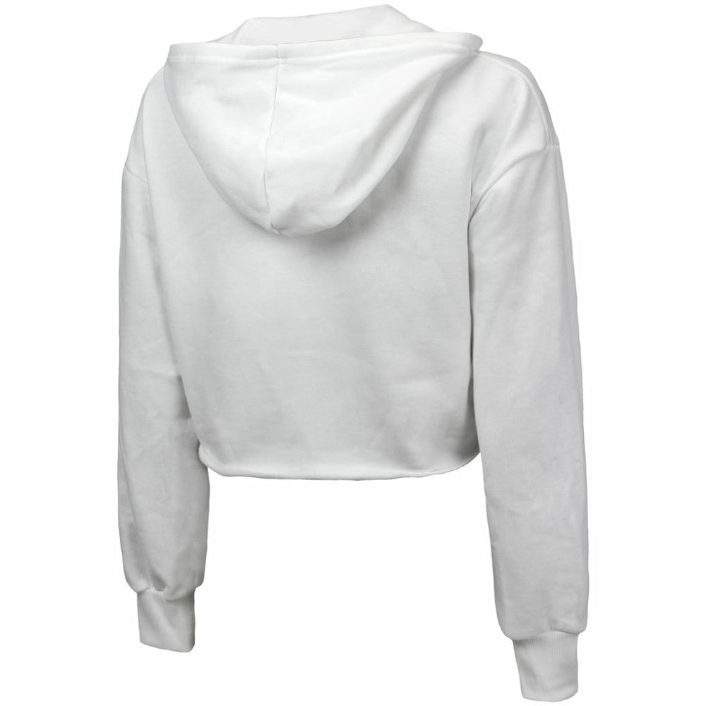 Detroit Tigers Majestic Threads Women's Cropped Have A Field Day Tri-Blend Hoodie - White Hoodies