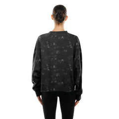 Chicago Bulls Women's Throwback Collection Mineral Wash Crewneck Sweatshirt Black