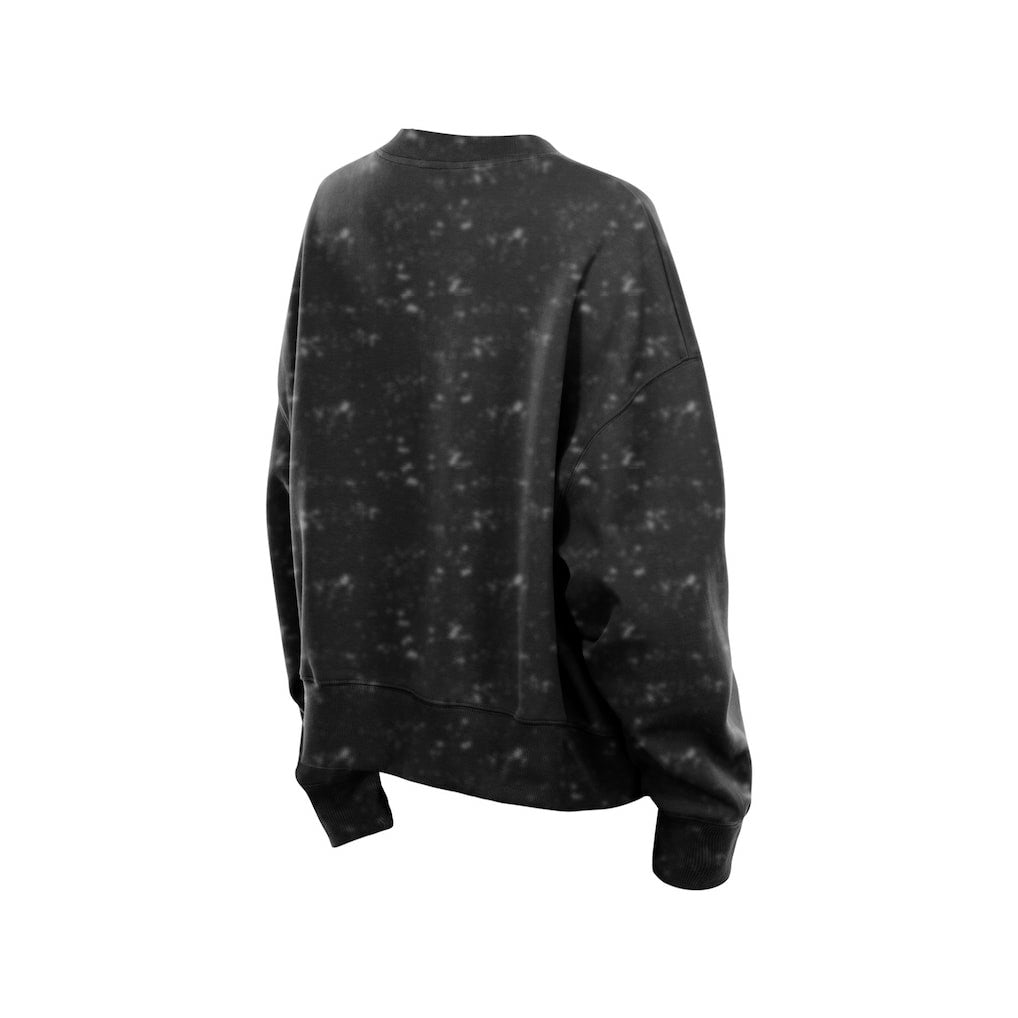 Chicago Bulls Women's Throwback Collection Mineral Wash Crewneck Sweatshirt Black
