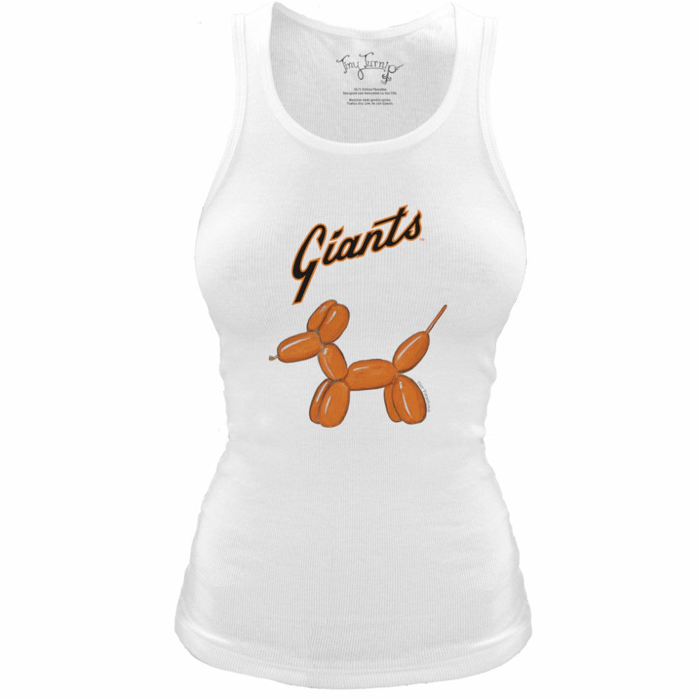 San Francisco Giants Tiny Turnip Women's Fitted Balloon Dog Tri-Blend Tank Top - White Tanks