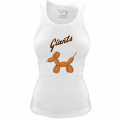 San Francisco Giants Tiny Turnip Women's Fitted Balloon Dog Tri-Blend Tank Top - White Tanks