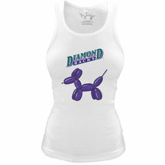 Arizona Diamondbacks Tiny Turnip Women's Fitted Balloon Dog Tri-Blend Tank Top - White Tanks