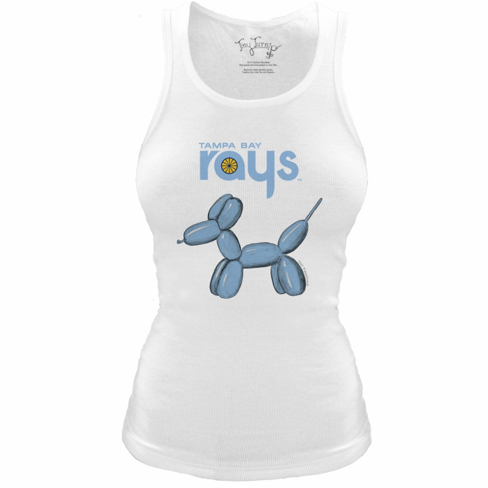 Tampa Bay Rays Tiny Turnip Women's Fitted Balloon Dog Tri-Blend Tank Top - White Tanks