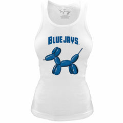 Toronto Blue Jays Tiny Turnip Women's Fitted Balloon Dog Tri-Blend Tank Top - White Tanks