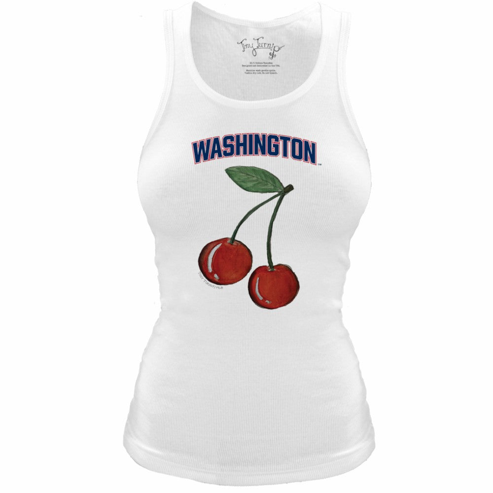 Washington Nationals Tiny Turnip Women's Fitted Cherries Tri-Blend Tank Top - White Tanks