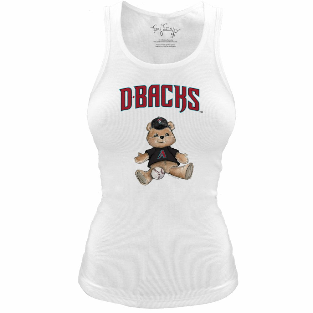 Arizona Diamondbacks Tiny Turnip Women's Fitted Teddy Bear Tri-Blend Tank Top - White Tanks