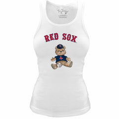 Boston Red Sox Tiny Turnip Women's Fitted Teddy Bear Tri-Blend Tank Top - White Tanks