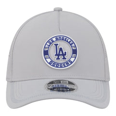 Los Angeles Dodgers New Era Patch 39THIRTY A-Frame M-Crown Perforated Flex Hat - Gray Hats