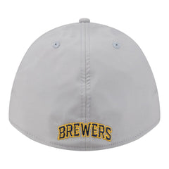 Milwaukee Brewers New Era Patch 39THIRTY A-Frame M-Crown Perforated Flex Hat - Gray Hats