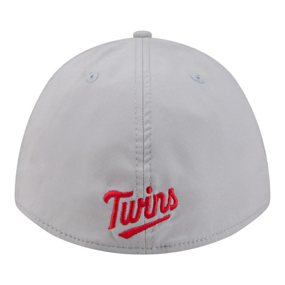 Minnesota Twins New Era Patch 39THIRTY A-Frame M-Crown Perforated Flex Hat - Gray Hats