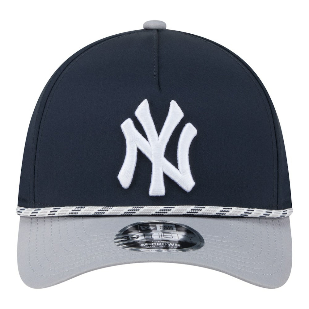 New York Yankees New Era Rope M-Crown A-Frame 39THIRTY Flex Hat - Navy/Gray Hats