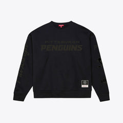 NHL Pittsburgh Penguins Mitchell & Ness Unisex Phantom Fleece Crew Neck Sweatshirt - Black