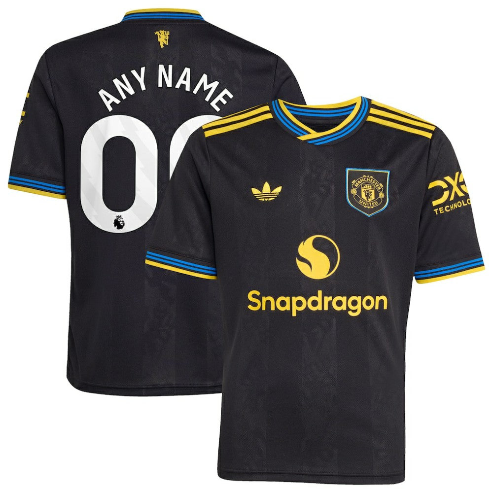 Manchester United Youth 2025/26 Third Replica Custom Jersey Black
