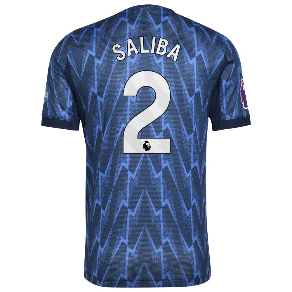 William Saliba Arsenal 2025/26 Away Player Jersey Blue