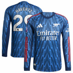 Kai Havertz Arsenal 2025/26 Away Long Sleeve Player Jersey Blue