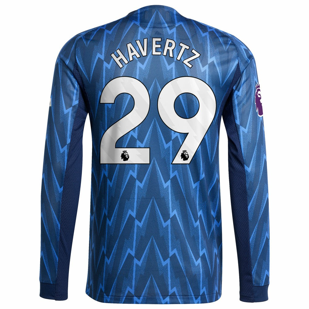 Kai Havertz Arsenal 2025/26 Away Long Sleeve Player Jersey Blue