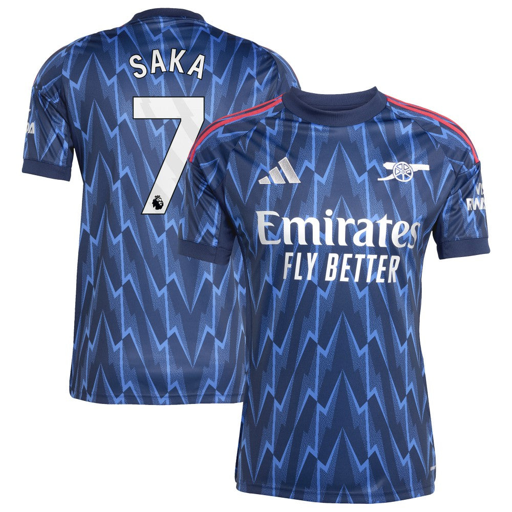 Bukayo Saka Arsenal 2025/26 Away Replica Player Jersey Blue sale