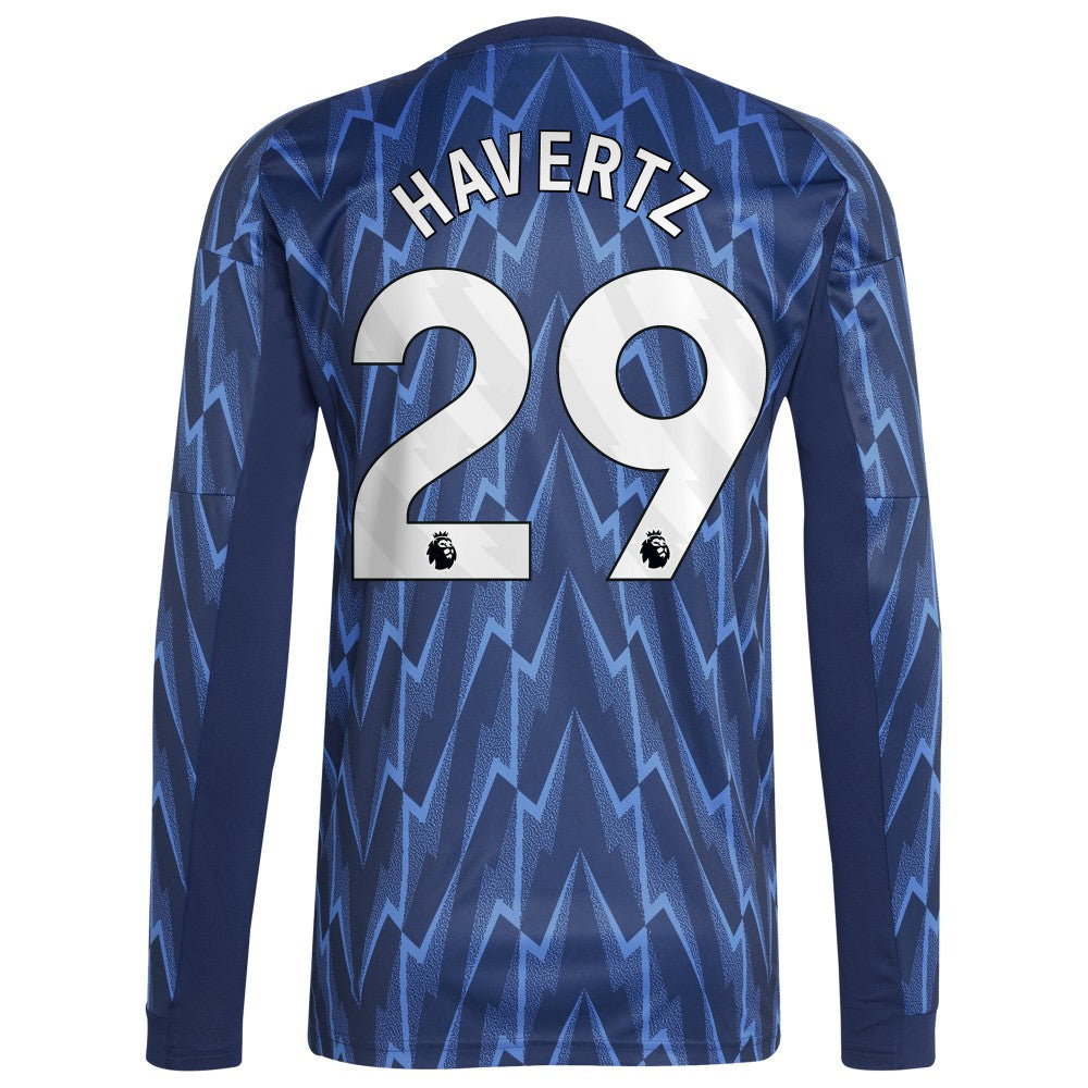 Kai Havertz Arsenal 2025/26 Away Replica Long Sleeve Player Jersey Blue