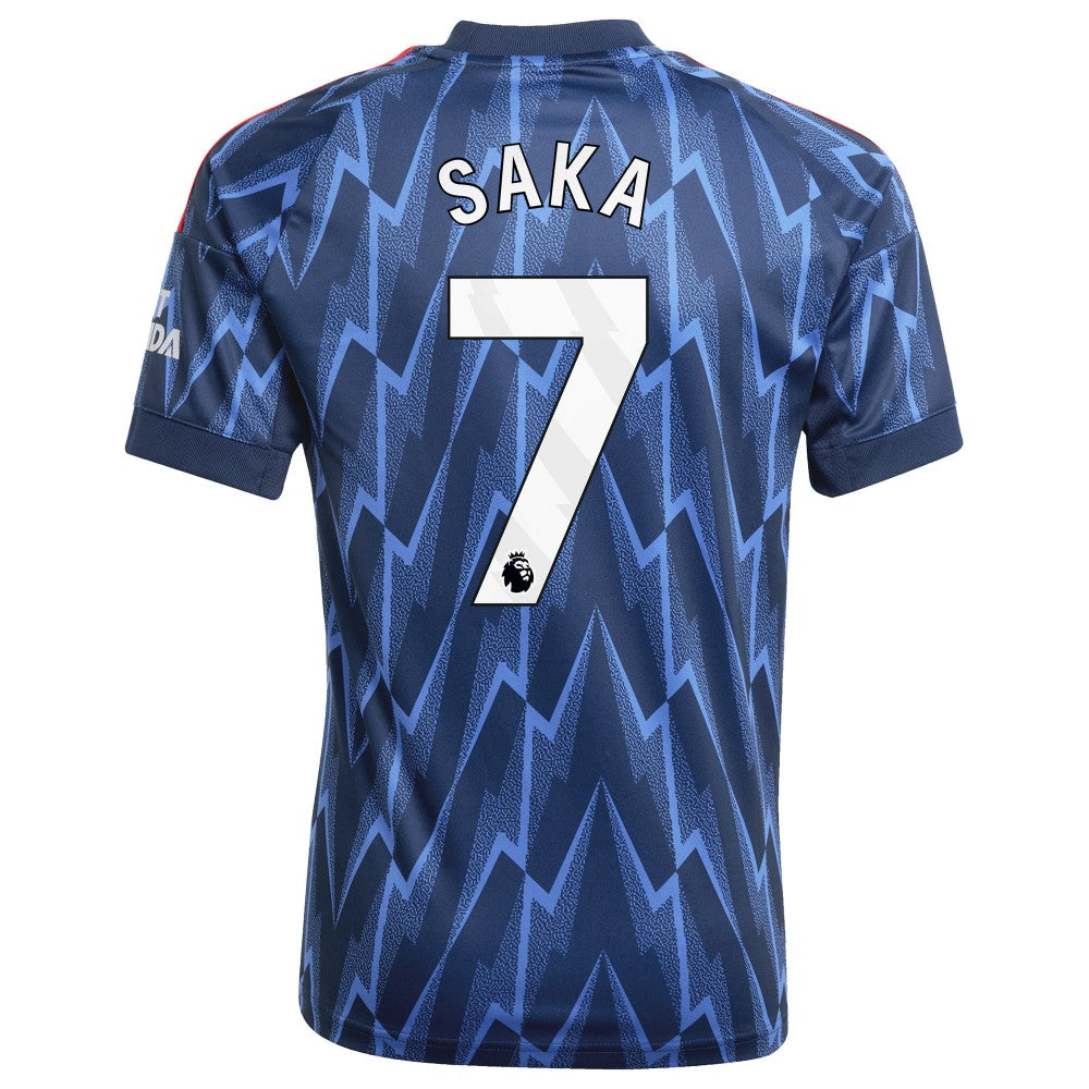Bukayo Saka Arsenal Youth 2025/26 Away Replica Player Jersey Blue
