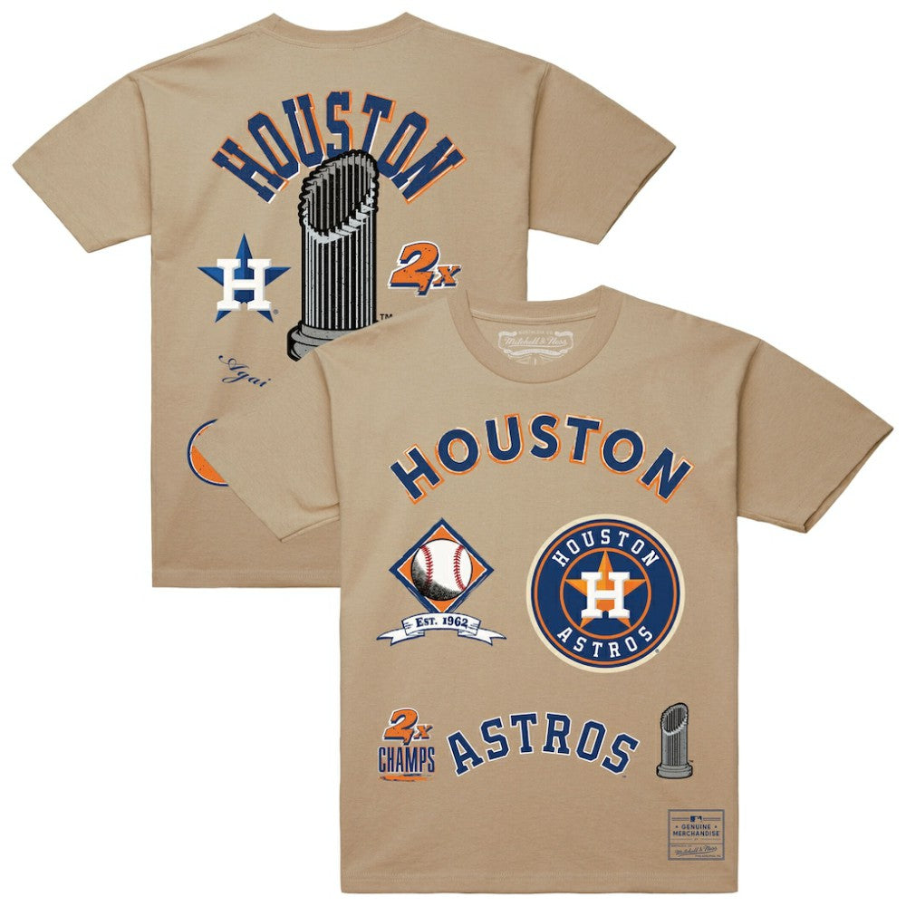 Houston Astros Mitchell & Ness Legacy Defined T-Shirt - Cream T-shirts