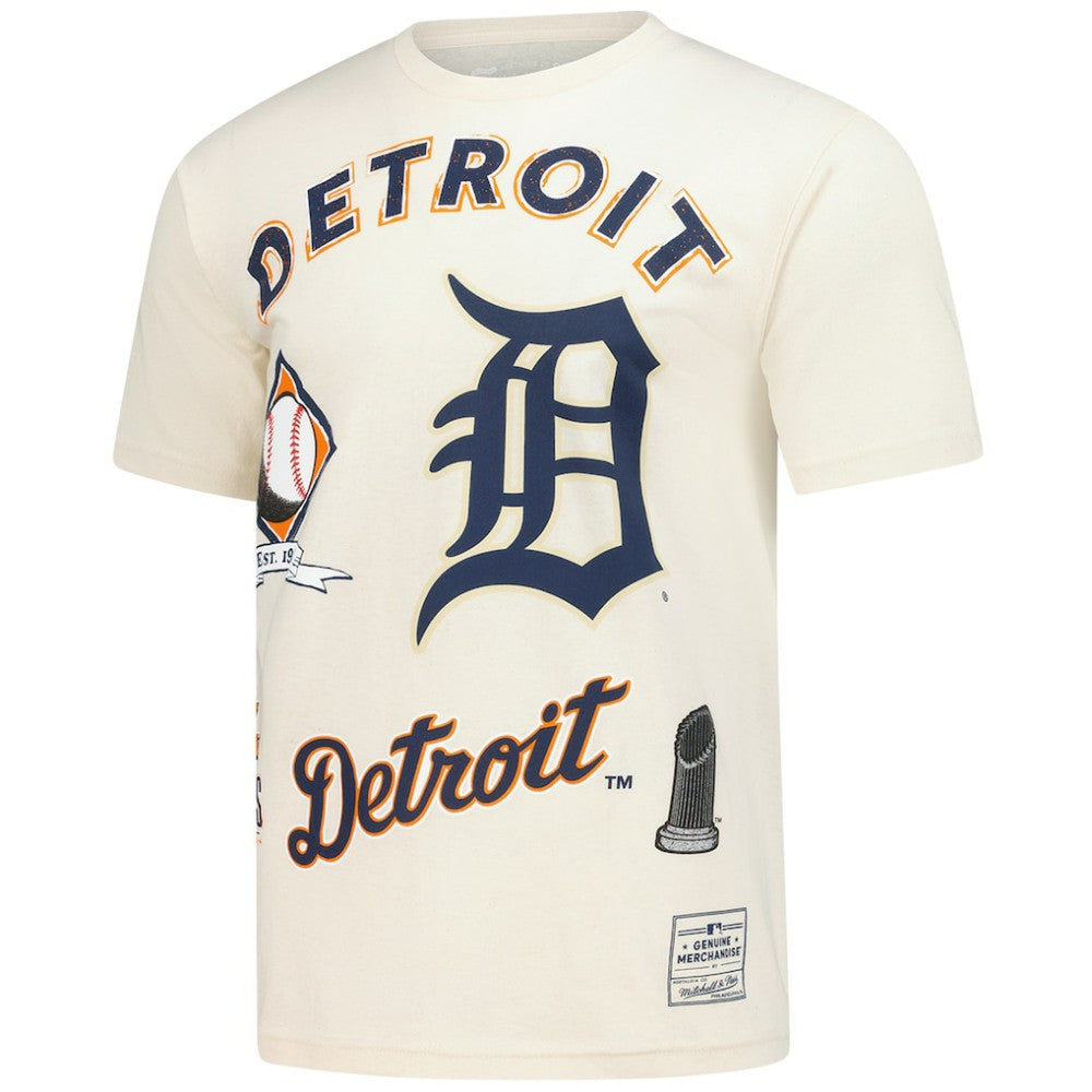 Detroit Tigers Mitchell & Ness Legacy Defined T-Shirt - Cream T-shirts