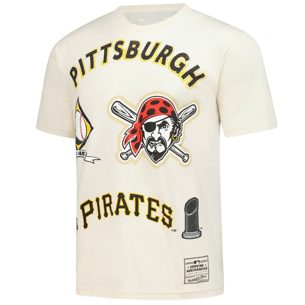 Pittsburgh Pirates Mitchell & Ness Legacy Defined T-Shirt - Cream T-shirts