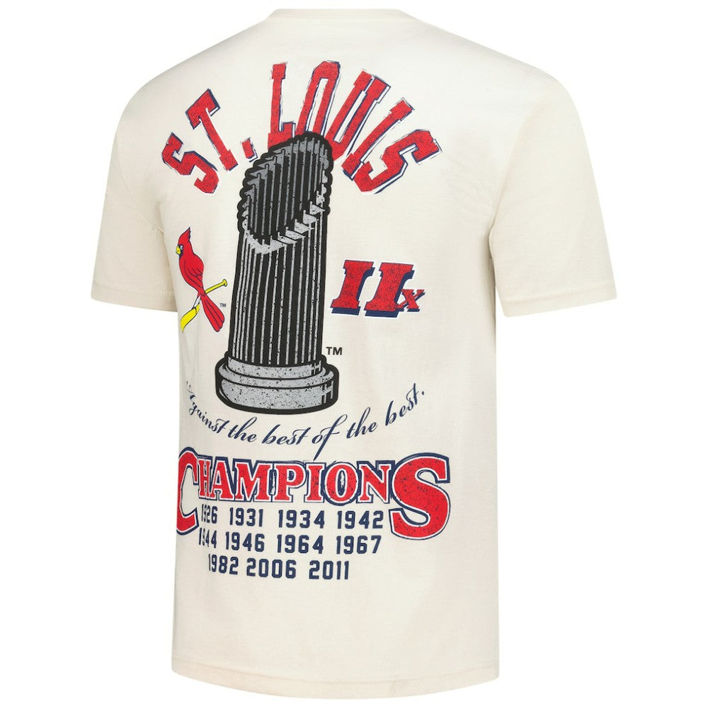 St. Louis Cardinals Mitchell & Ness Legacy Defined T-Shirt - Cream T-shirts