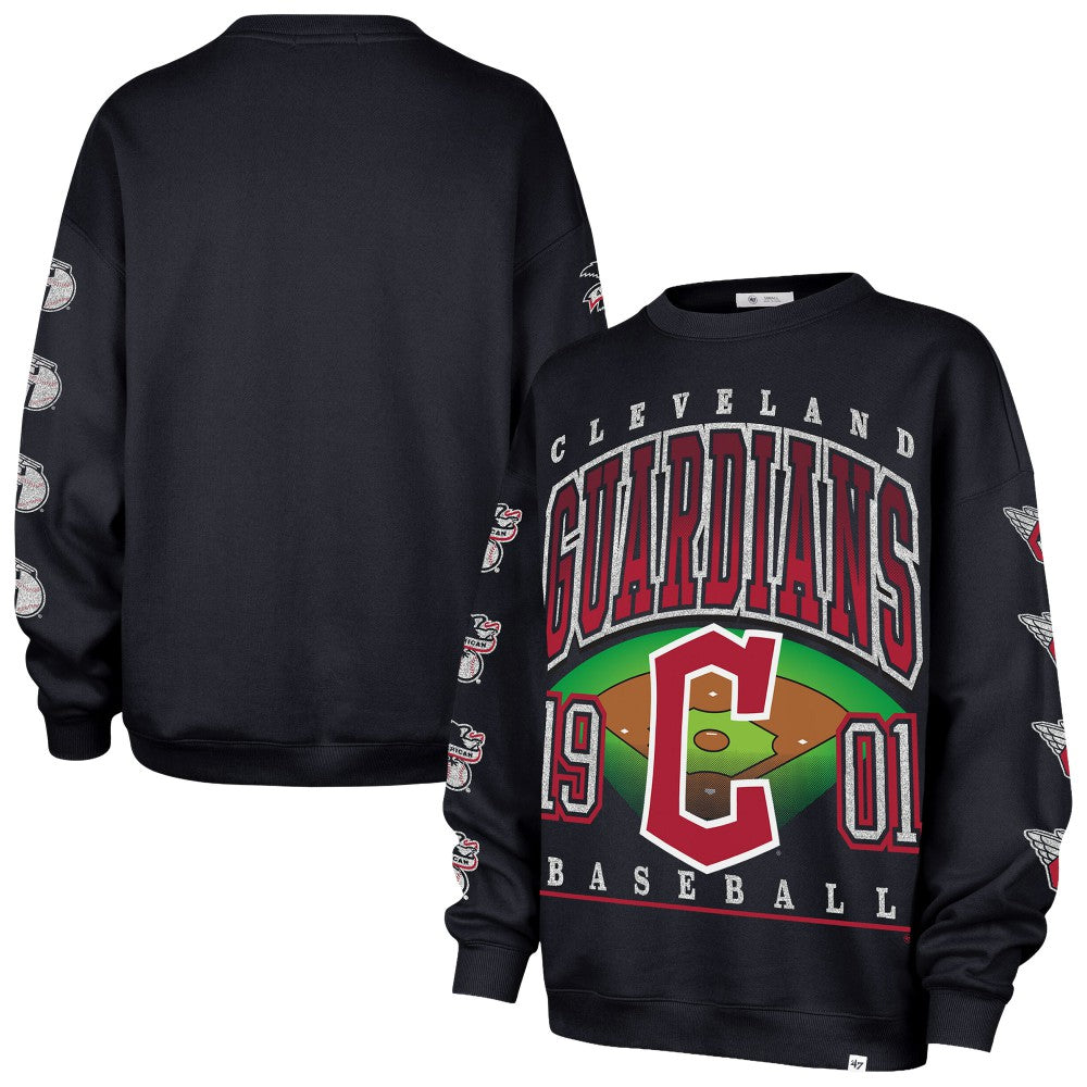 Cleveland Guardians '47 Women's Trendy Team Go Big Oversized Sweatshirt - Navy Sweatshirts