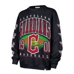 Cleveland Guardians '47 Women's Trendy Team Go Big Oversized Sweatshirt - Navy Sweatshirts
