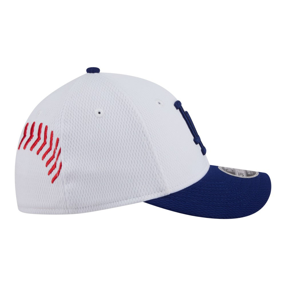 Los Angeles Dodgers New Era Youth Baseball 39THIRTY M-Crown Flex Hat - White/Royal Hats