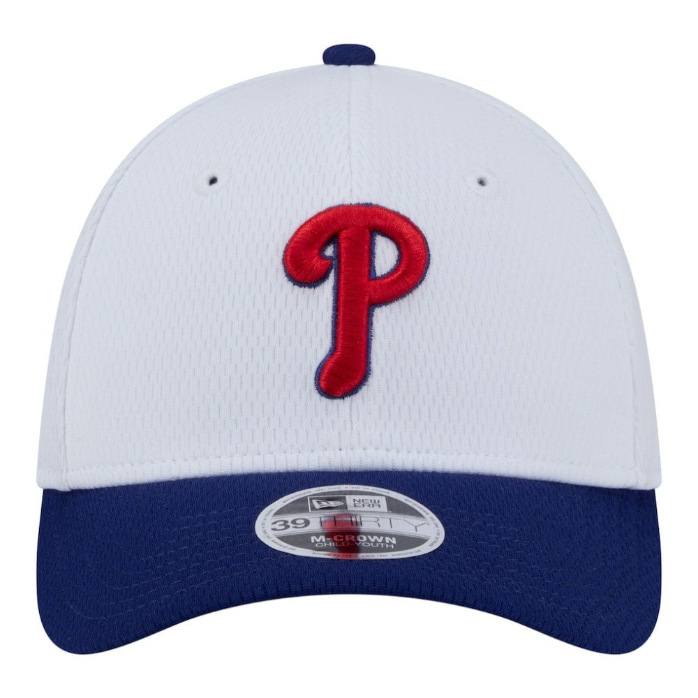 Philadelphia Phillies New Era Youth Baseball 39THIRTY M-Crown Flex Hat - White/Red Hats