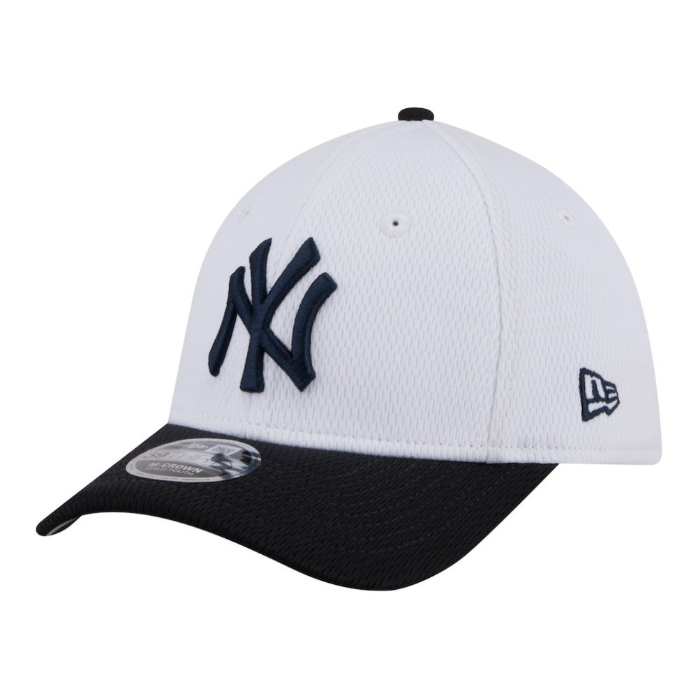 New York Yankees New Era Youth Baseball 39THIRTY M-Crown Flex Hat - White/Navy Hats