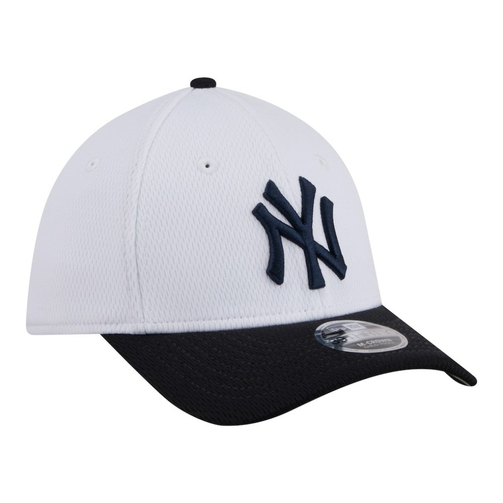 New York Yankees New Era Youth Baseball 39THIRTY M-Crown Flex Hat - White/Navy Hats