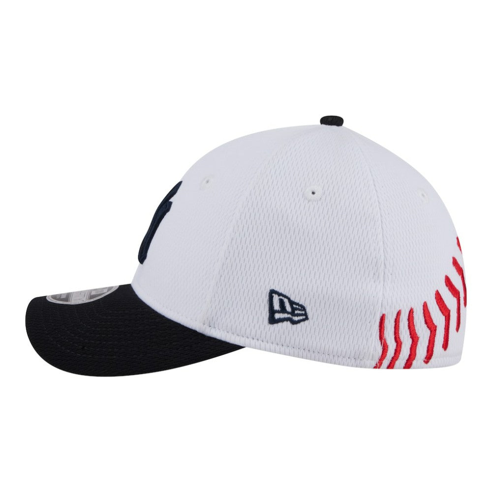 New York Yankees New Era Youth Baseball 39THIRTY M-Crown Flex Hat - White/Navy Hats