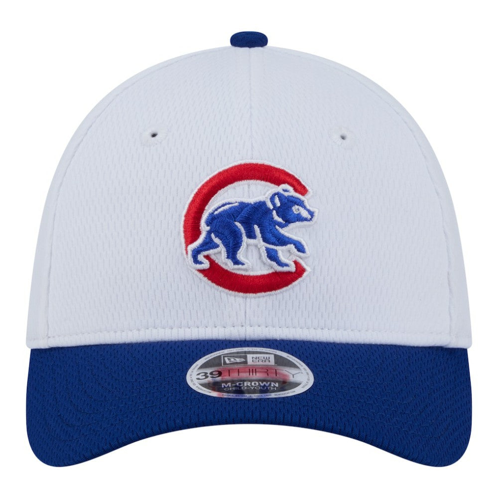 Chicago Cubs New Era Youth Baseball 39THIRTY M-Crown Flex Hat - White/Royal Hats