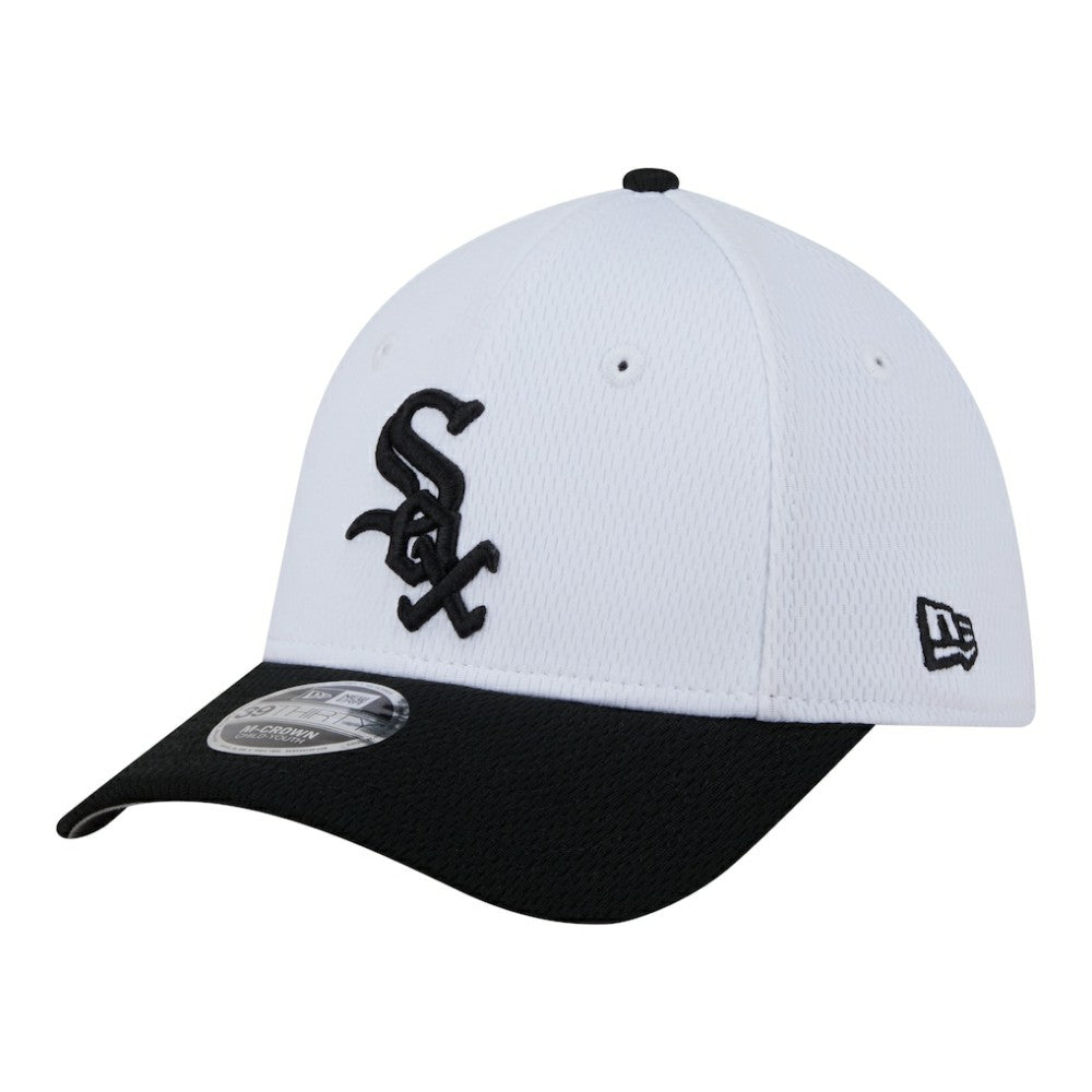 Chicago White Sox New Era Youth Baseball 39THIRTY M-Crown Flex Hat - White/Black Hats