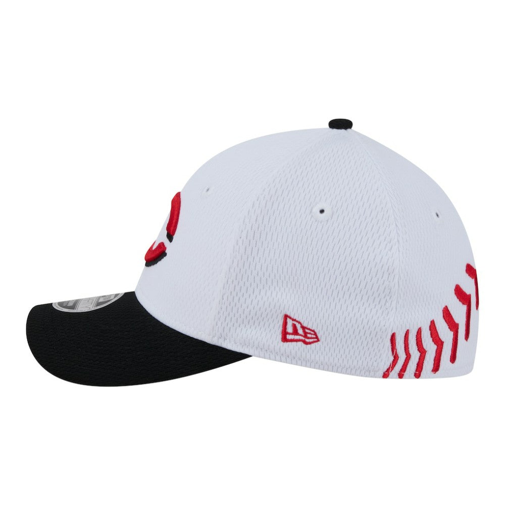 Cincinnati Reds New Era Youth Baseball 39THIRTY M-Crown Flex Hat - White/Red Hats