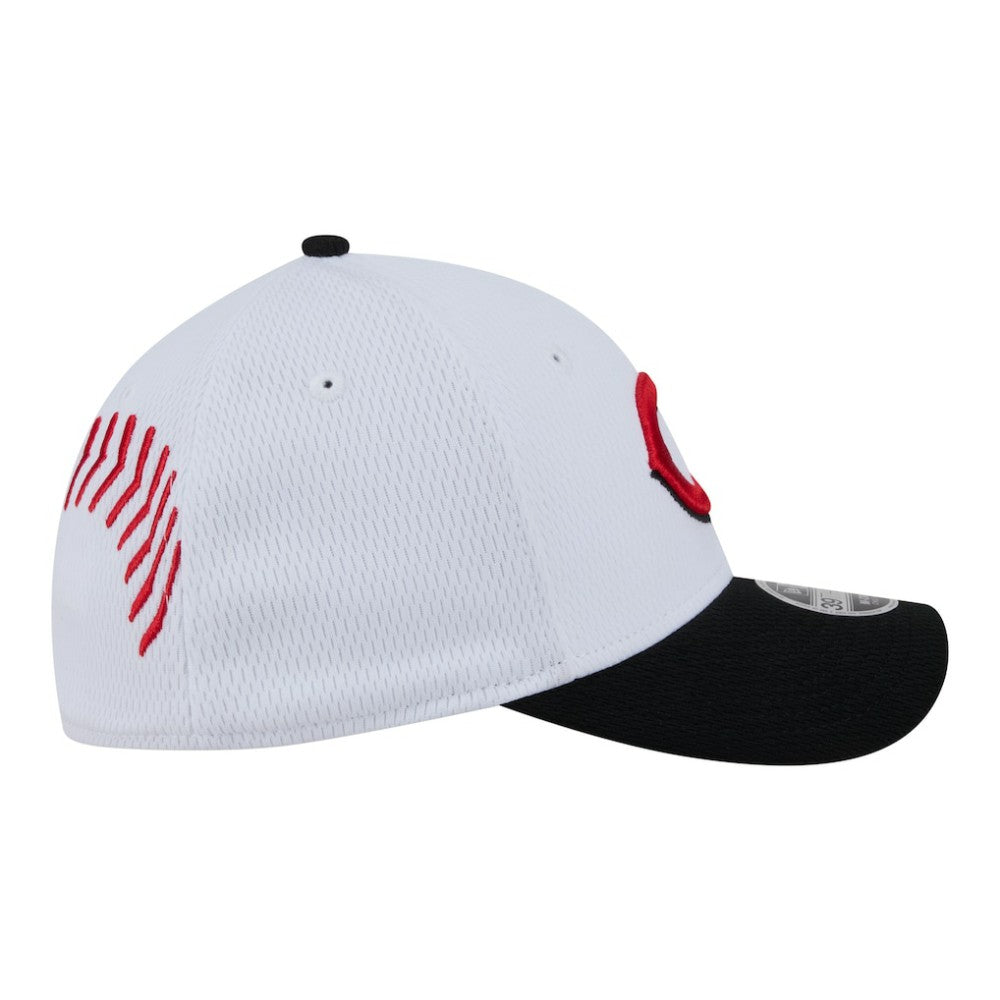 Cincinnati Reds New Era Youth Baseball 39THIRTY M-Crown Flex Hat - White/Red Hats