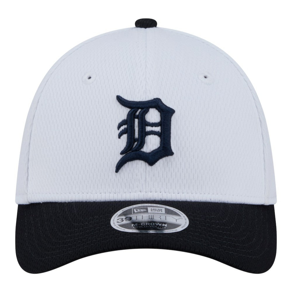 Detroit Tigers New Era Youth Baseball 39THIRTY M-Crown Flex Hat - White/Navy Hats