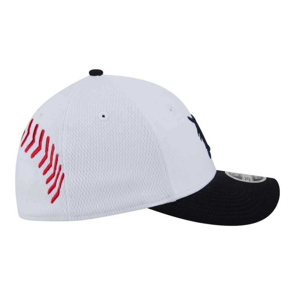 Detroit Tigers New Era Youth Baseball 39THIRTY M-Crown Flex Hat - White/Navy Hats