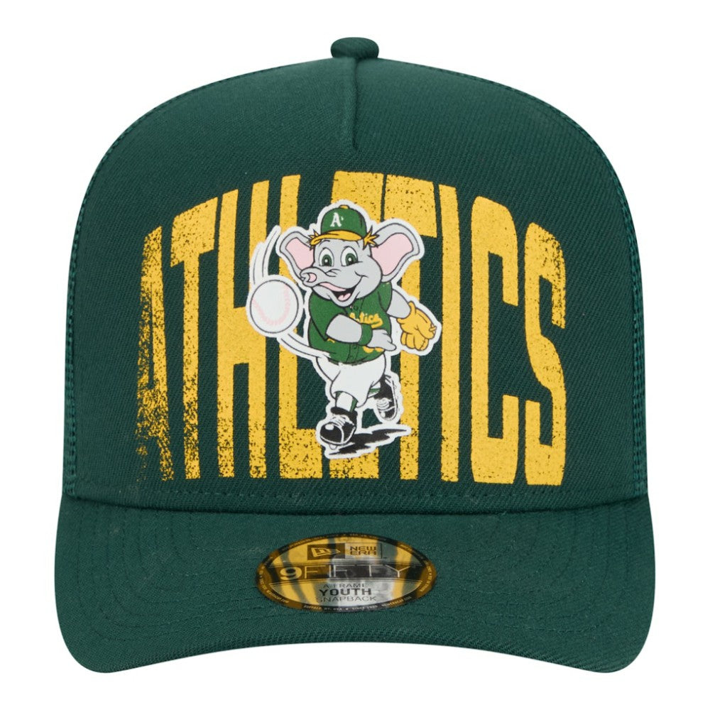 Athletics New Era Youth Logo Fade A-Frame 9FIFTY Snapback Hat - Green Hats