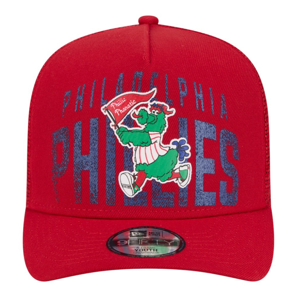 Philadelphia Phillies New Era Youth Logo Fade A-Frame 9FIFTY Snapback Hat - Red Hats