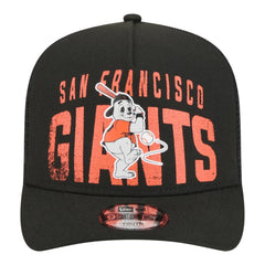San Francisco Giants New Era Youth Logo Fade A-Frame 9FIFTY Snapback Hat - Black Hats