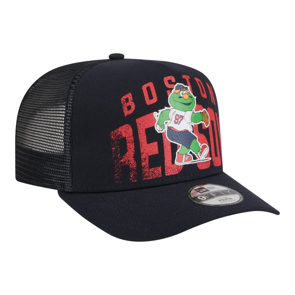 Boston Red Sox New Era Youth Logo Fade A-Frame 9FIFTY Snapback Hat - Navy Hats