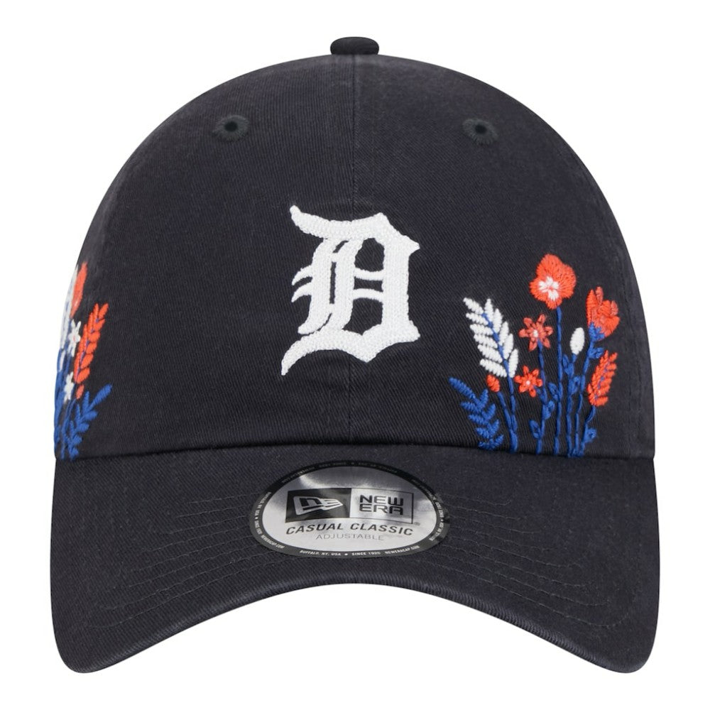 Detroit Tigers New Era Women's Wildflower Casual Classic Adjustable Hat - Navy Hats