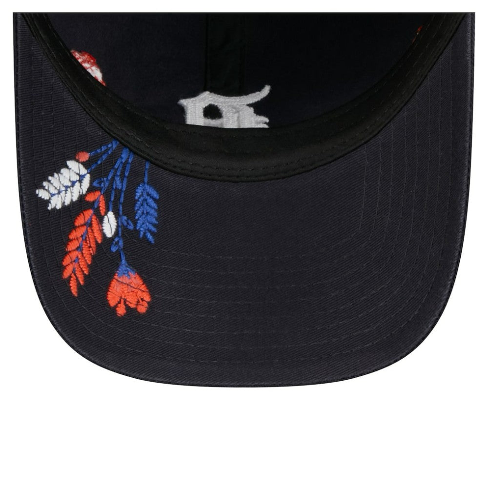 Detroit Tigers New Era Women's Wildflower Casual Classic Adjustable Hat - Navy Hats